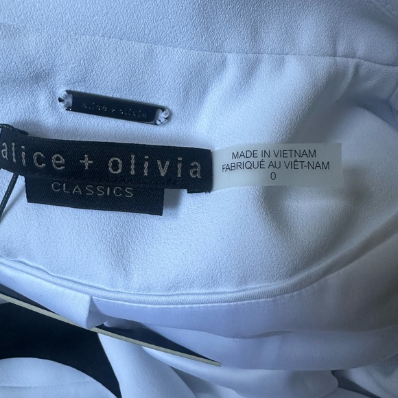 alice + Olivia Denny notch collar white boyfriend blazer - Picture 7 of 9